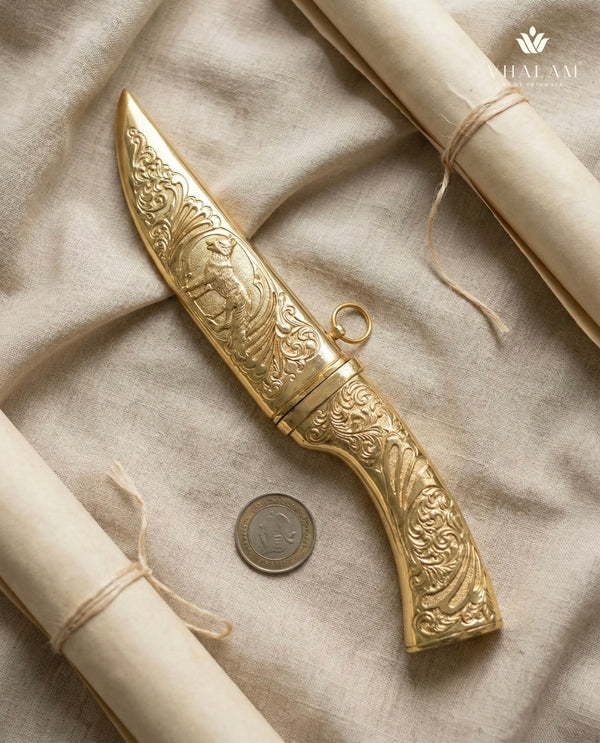 Golden Embossed Royal Groom Katar (550gm)