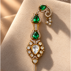 Zarqa Green Stone Suit Brooch
