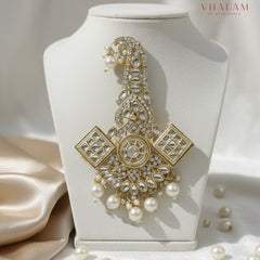 Classic Geometric Kundan Work Safa Brooch