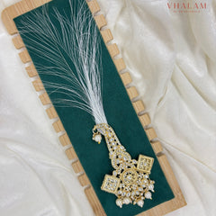 Classic Geometric Kundan Work Safa Brooch