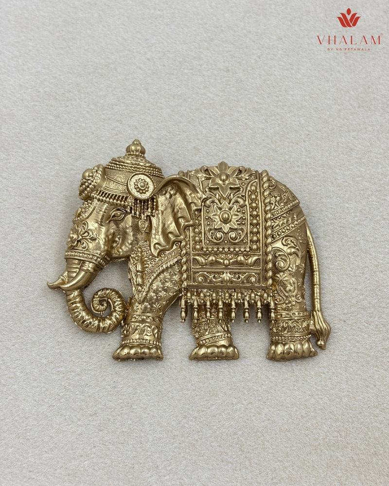 Imperial Royal Elephant Gold Button & Brooch Set