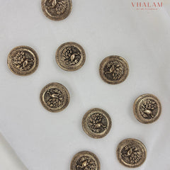 Vintage Paisley Floral Antique Suit Brooch With Buttons