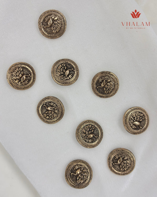 Vintage Paisley Floral Antique Suit Brooch With Buttons