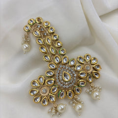 Royal Kundan Floral Turban Brooch with Pearls