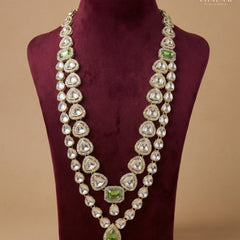 Mint Green Emerald & Kundan 2-Layer Dulha Mala