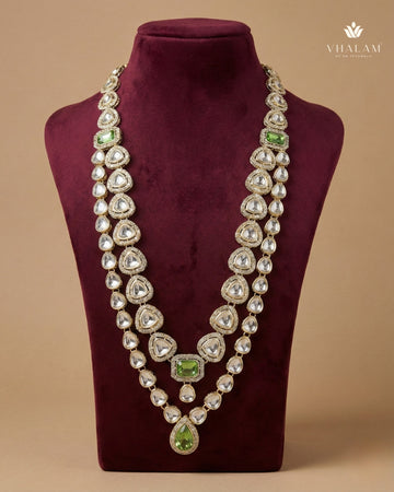 Mint Green Emerald & Kundan 2-Layer Dulha Mala