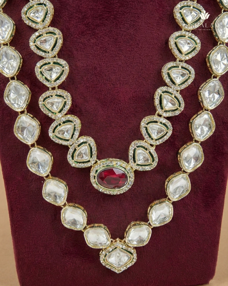 Ruby Heritage Polished Gold Double-Layer Mala