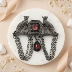 Shahi Vyaghra Amethyst Heritage Brooch
