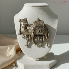 Rajasthani Camel Motif Brooch and Button Set for Wedding Outfit