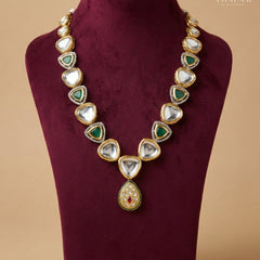 Emerald & Ruby Kundan Pendant Mala