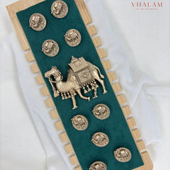 Rajasthani Camel Motif Brooch and Button Set for Wedding Outfit
