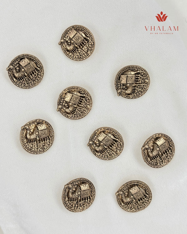 Rajasthani Camel Motif Brooch and Button Set for Wedding Outfit