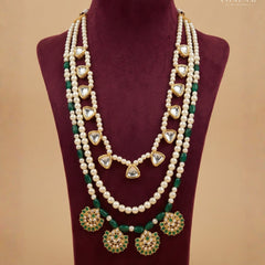 Emerald & Pearl Multi-Strand Dulha Mala