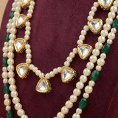 Emerald & Pearl Multi-Strand Dulha Mala