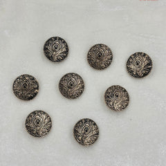Radha-Krishna Heritage Antique Silver Brooch & Button Set