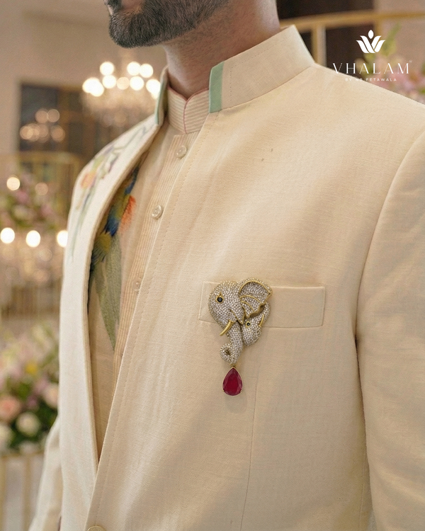 Gold Elephant Brooch