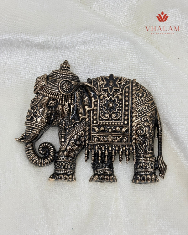 Vintage Maharaja Elephant Brooch & Button Set for Wedding Outfit