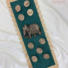 Vintage Maharaja Elephant Brooch & Button Set for Wedding Outfit