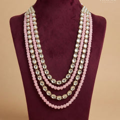 Royal Pink & Kundan 4-Layer Dulha Mala