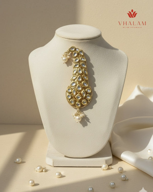 Classic Polki Paisley Safa Brooch