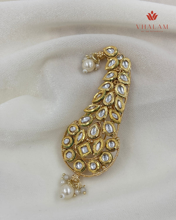 Classic Polki Paisley Safa Brooch