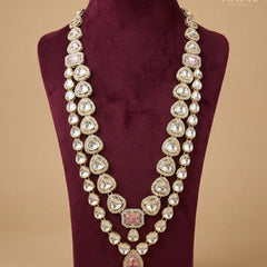 Pastel Pink Emerald & Kundan 2-Layer Dulha Mala