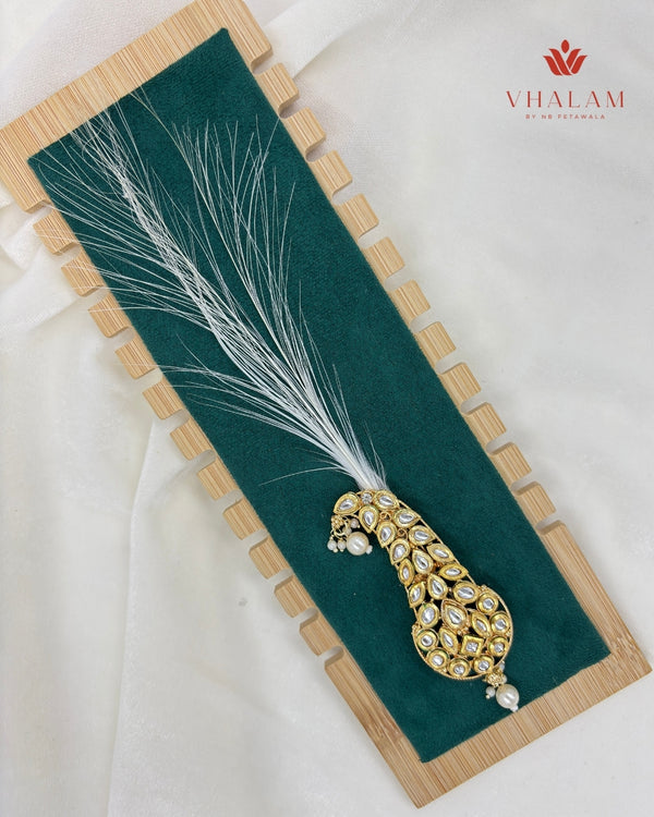 Classic Polki Paisley Safa Brooch