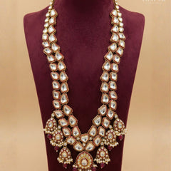 Dulha Maroon Meenakari & Polki Single-Strand Mala