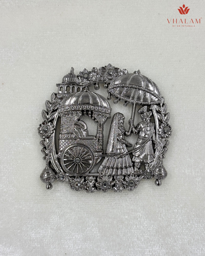Shahi Barat Antique Silver Brooch & Button Set