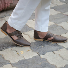 Handmade Brown Sandle-Style Groom Jutti