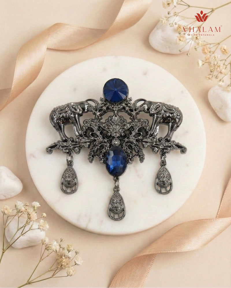 Shahi Gaja Sapphire Heritage Brooch