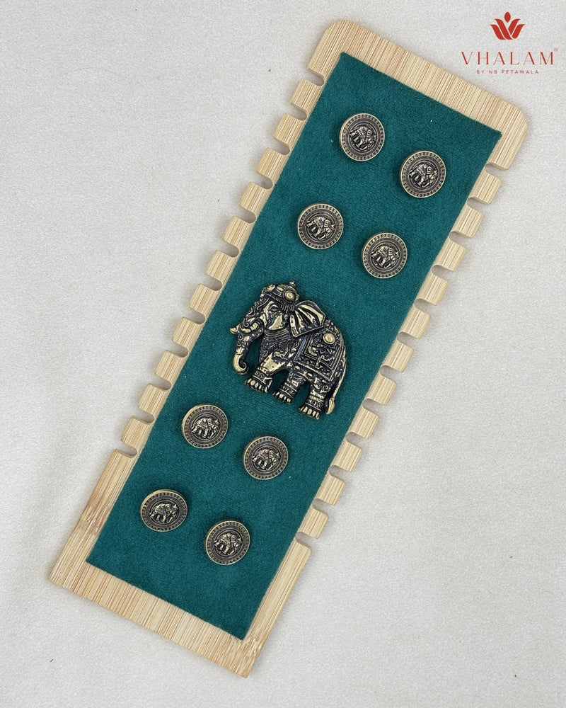 Imperial Royal Elephant Antique Button & Brooch Set