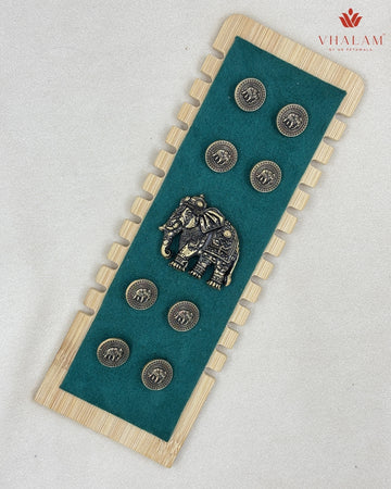 Imperial Royal Elephant Antique Button & Brooch Set