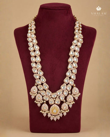 Groom Peach Meenakari & Polki Long Necklace