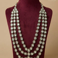Groom Polki Tear-Drop Green Meenakari Mala