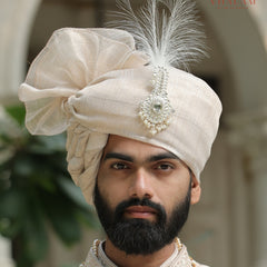 6-Piece Groom's Set for Champagne Beige/ Light Gold Sherwani
