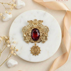 Shahi Mayura Ruby Heritage Brooch