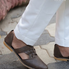 Handmade Brown Sandle-Style Groom Jutti