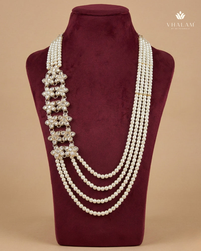 Groom Pearl & Floral Kundan Multi-Layer Mala