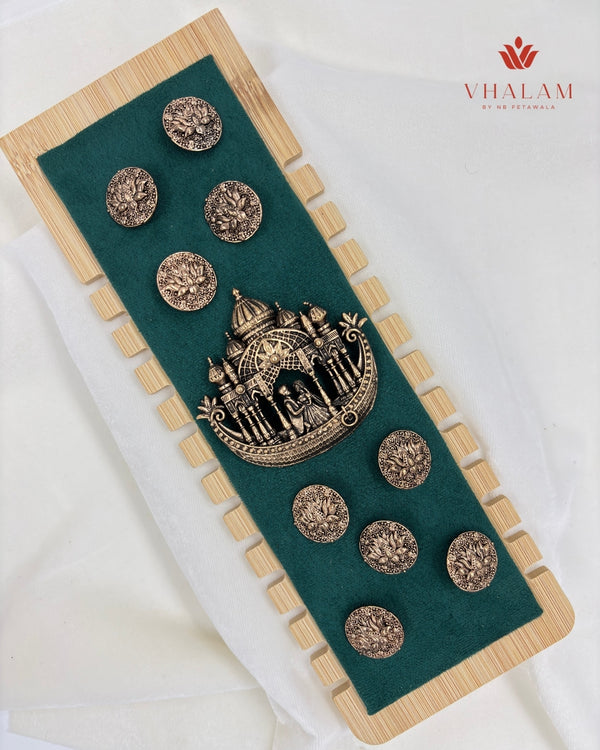 Antique Royal Procession Suit Brooch with Matching Buttons