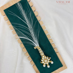 Minimal Crystal Floral Kundan Turban Brooch