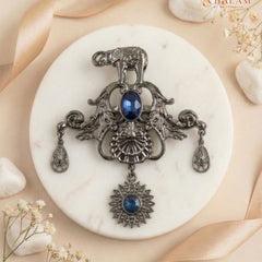 Shahi Gaja Sapphire Chand-Surya Heritage Brooch