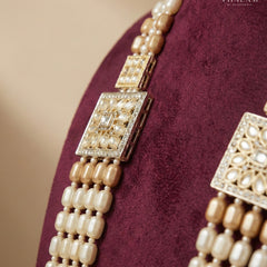 Modern Square Kundan Gold & Ivory 4-Layer Dulha Mala