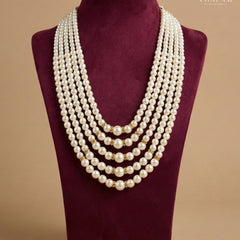 Classic Ivory 5-Layer Pearl Dulha Mala
