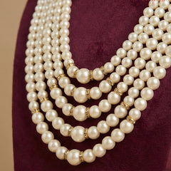 Classic Ivory 5-Layer Pearl Dulha Mala