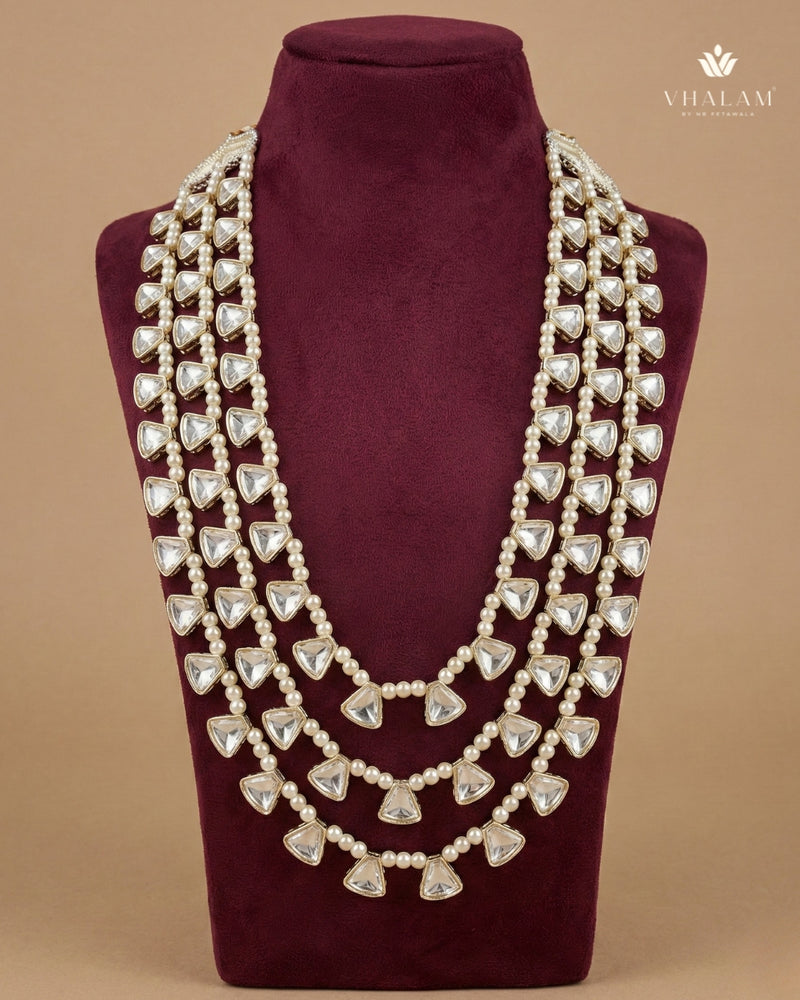 Royal 3-Layer Graduated Pearl Dulha Mala