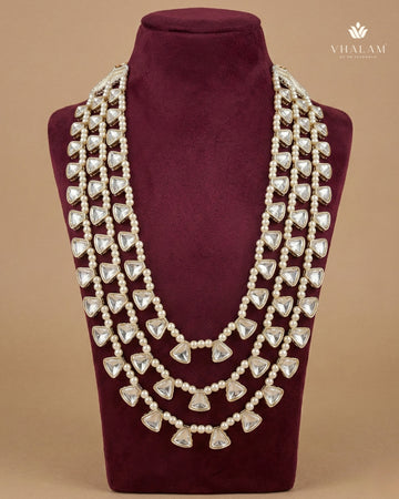 Royal 3-Layer Graduated Pearl Dulha Mala