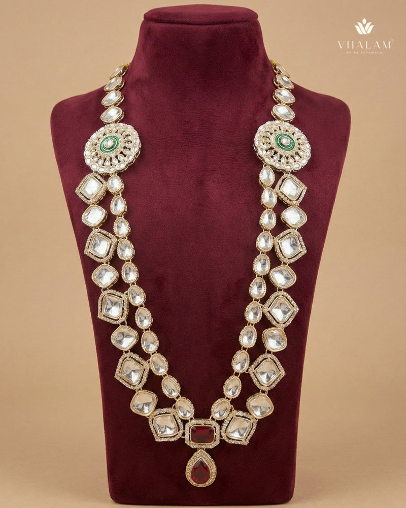 Ruby Heritage Double-Layer Polished Gold Mala