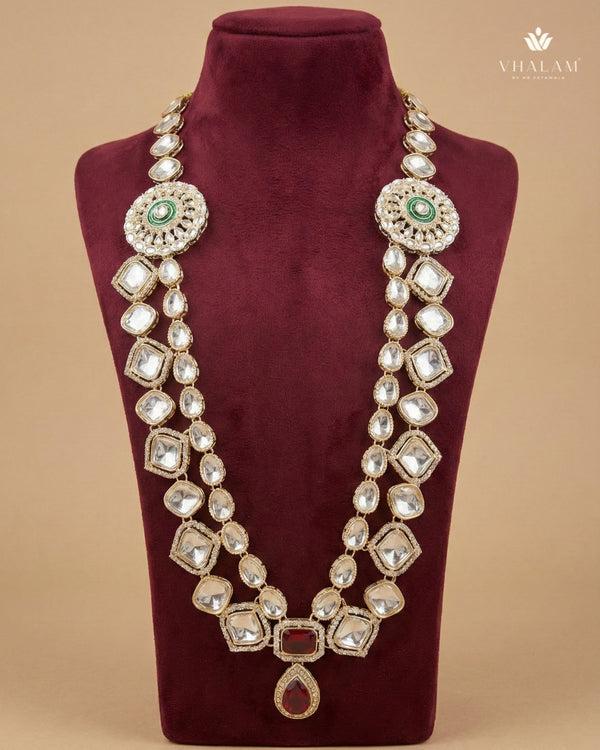 Ruby Heritage Double-Layer Polished Gold Mala