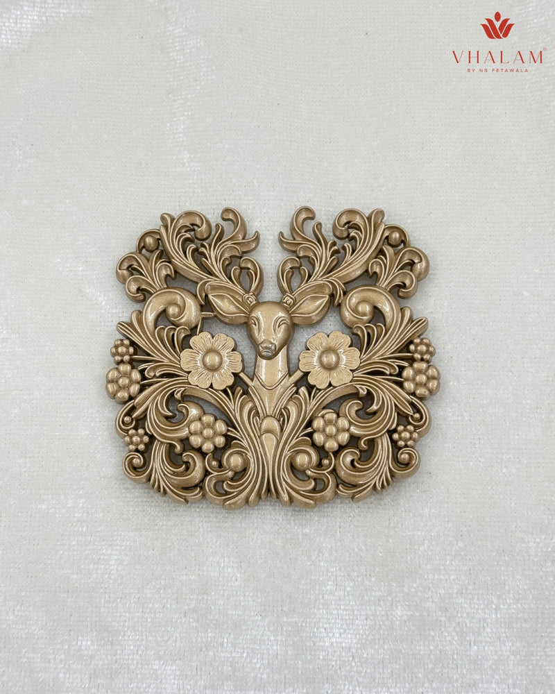 Shahi Mayur Gold Heritage Brooch & Button Set